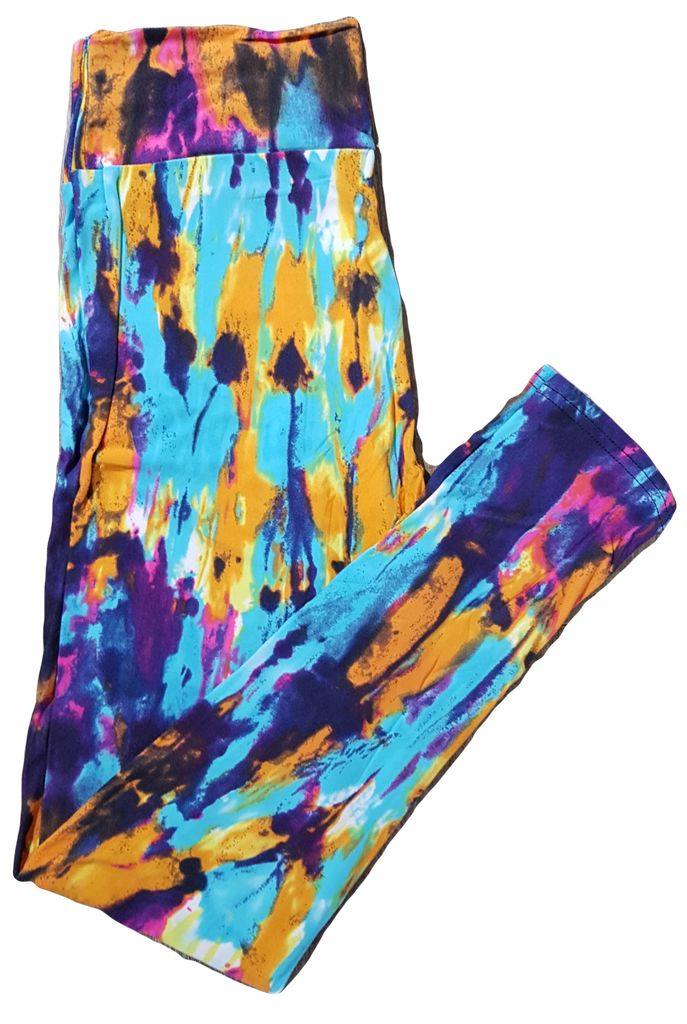 Love Nelli Buttery Soft Leggings With Coloured Tie Dye