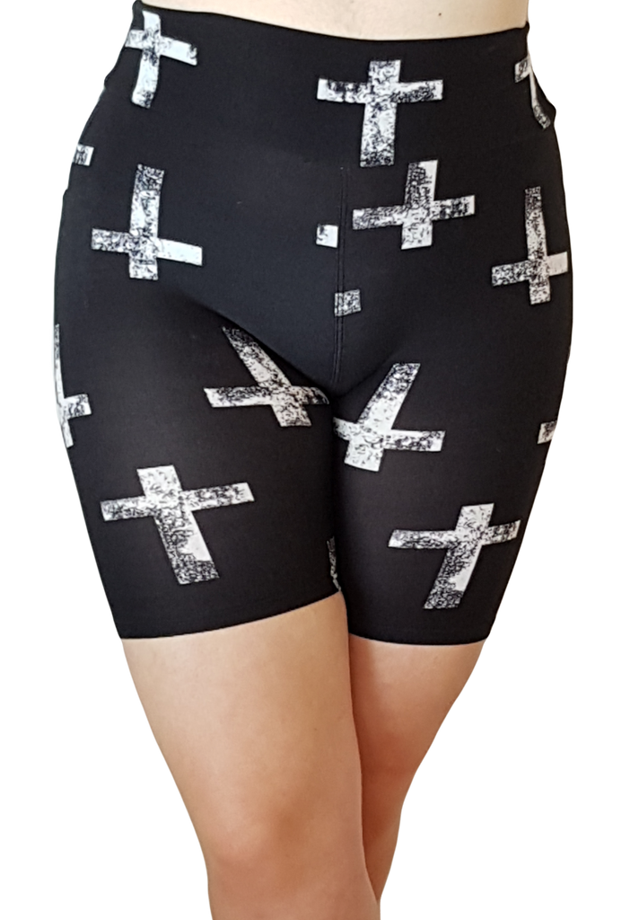 Love Nelli Buttery Soft Bike Shorts With Cross Faith