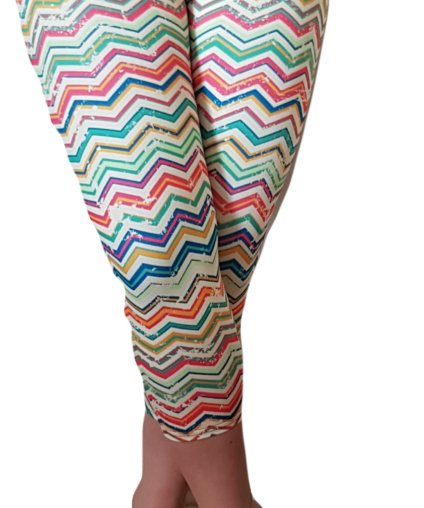 Love Nelli Buttery Soft Leggings With Coloured Chevron Stripes