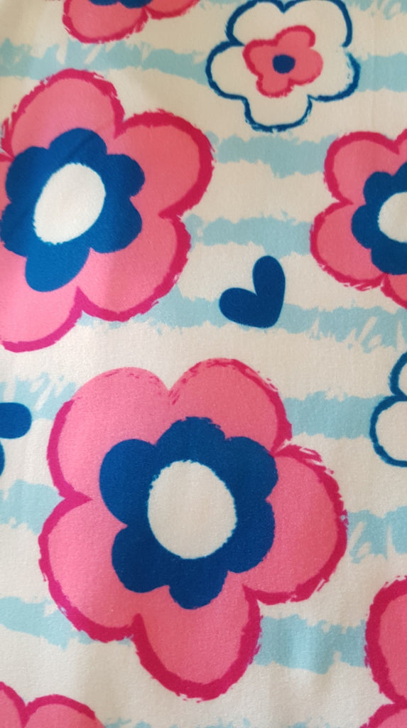 Love Nelli Buttery Soft Leggings With Pink & Blue Flowers