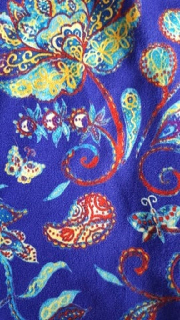 Love Nelli Buttery Soft Leggings Royal Blue with Paisley Lotus