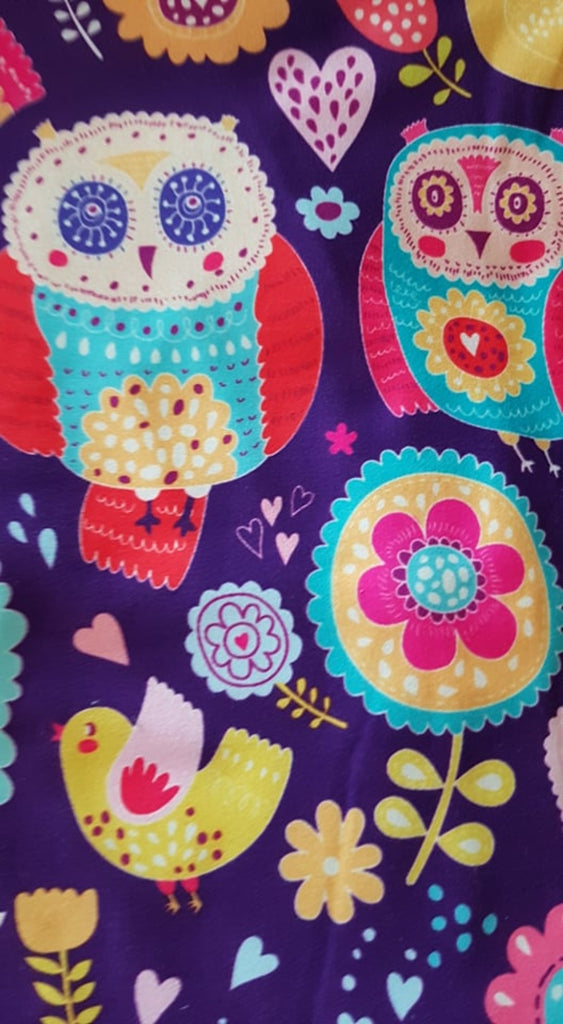Love Nelli Buttery Soft Leggings With Bright Owl & Flowers
