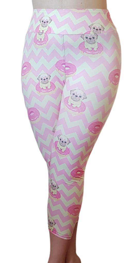 Love Nelli Buttery Soft Leggings Pink With Pugs 
