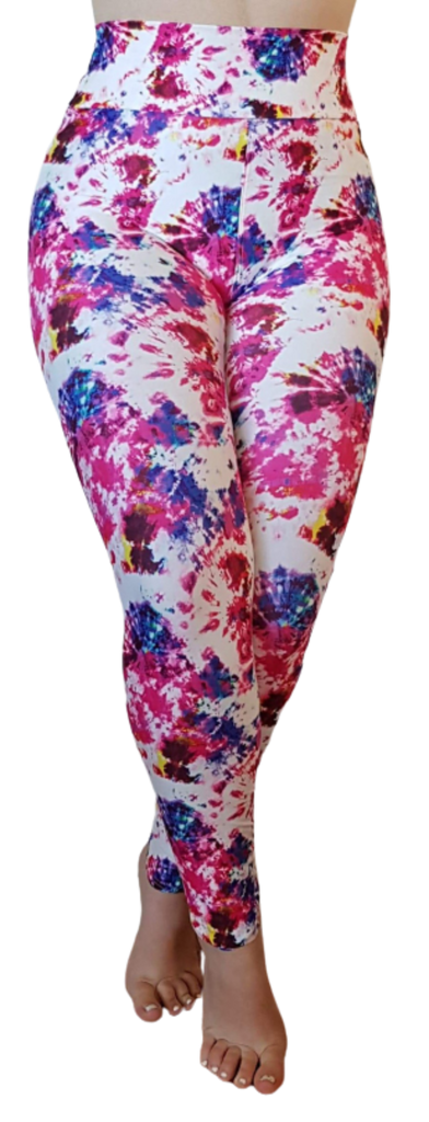 Love Nelli Buttery Soft Leggings With Pink Tie Dye
