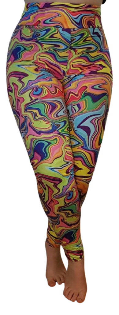 Love Nelli Buttery Soft Leggings With Bright Coloured Marble