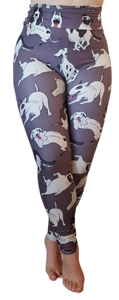 Love Nelli Buttery Soft Leggings With Black & White Dogs