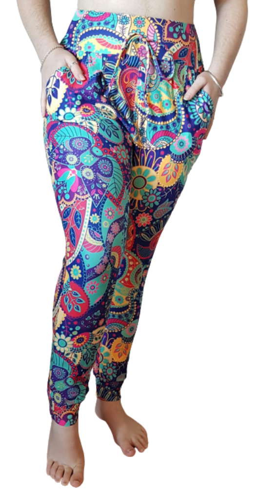 Love Nelli Buttery Soft Joggers With Pockets Bright Paisley Floral