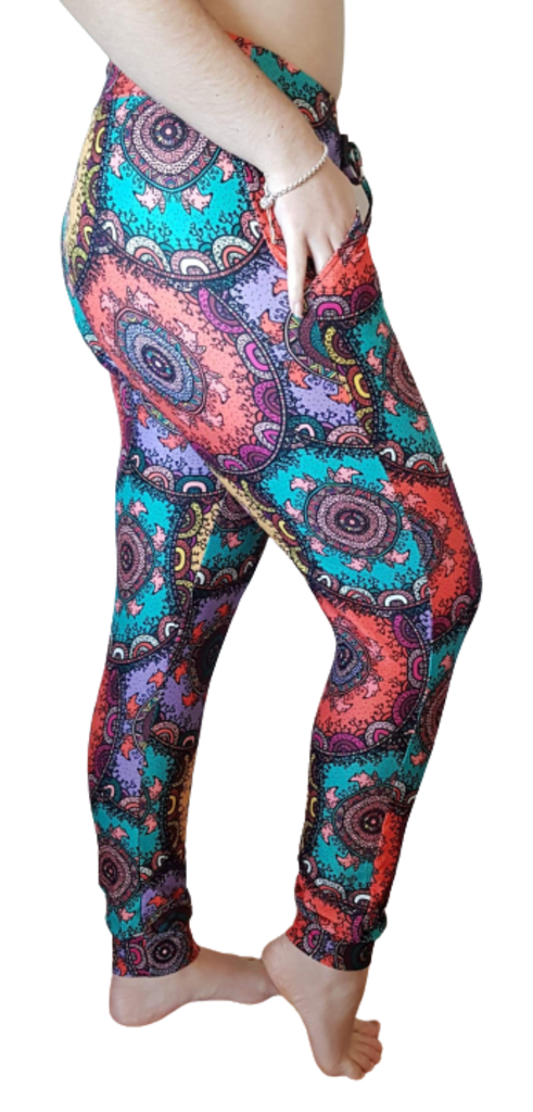 Love Nelli Buttery Soft Joggers With Pockets Colourful Mandala