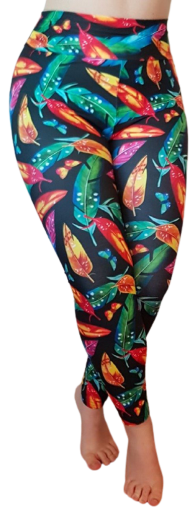 Love Nelli Buttery Soft Leggings With Rainbow Feathers