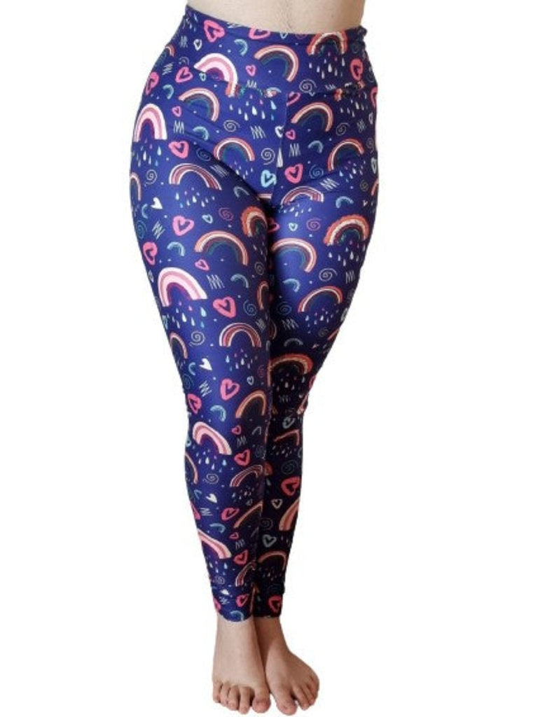 Love Nelli Buttery Soft Leggings With Rainbows & hearts 