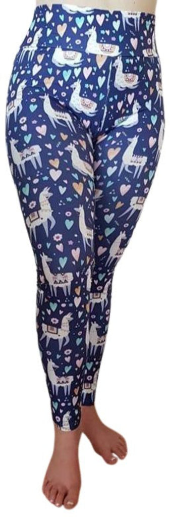 Love Nelli Buttery Soft Leggings With Llamas & Hearts