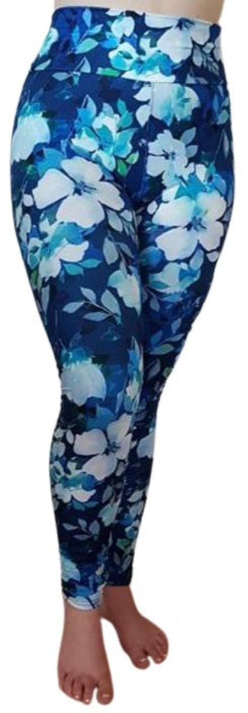 Love Nelli Buttery Soft Leggings With Blue Flowers