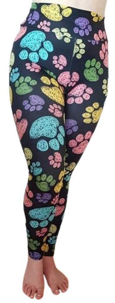 Love Nelli Buttery Soft Leggings With Colourful Paws