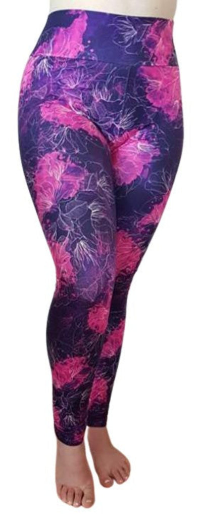 Love Nelli Buttery Soft Leggings With Pink & Purple Ink pattern