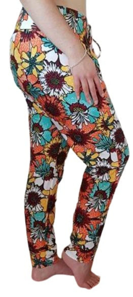 Love Nelli Buttery Soft Joggers With Pockets Large Coloured Flowers