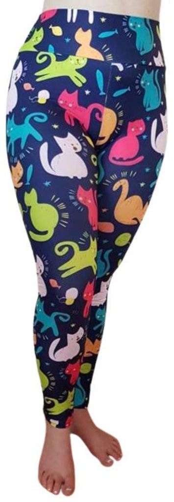 Love Nelli Buttery Soft Leggings With Colourful Cats 