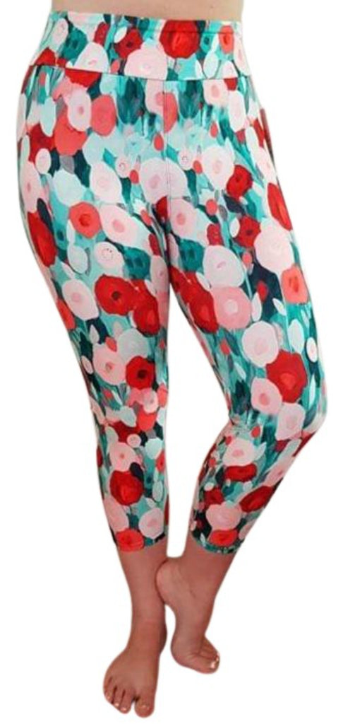 Love Nelli Buttery Soft Leggings With Poppies