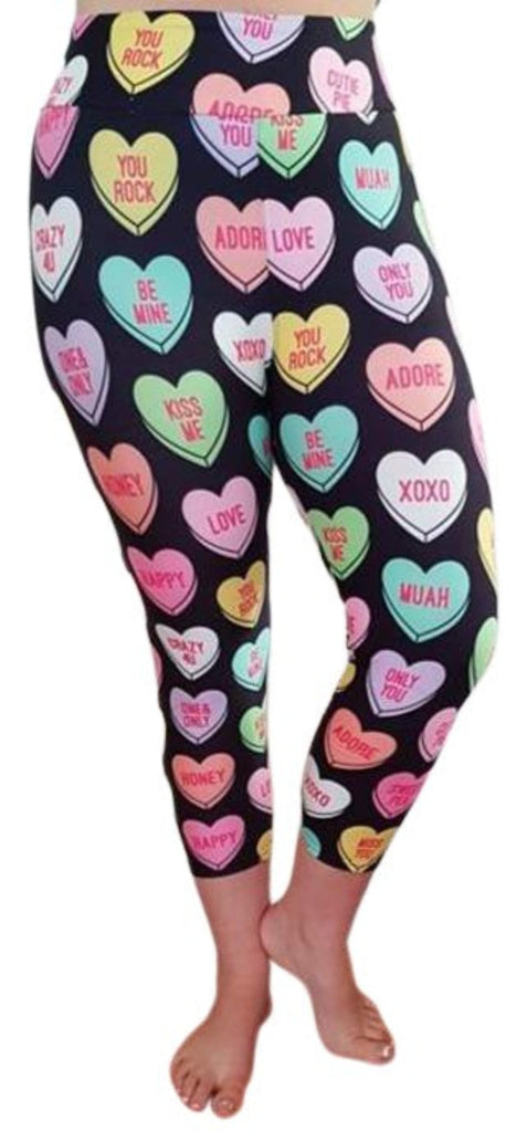 Love Nelli Buttery Soft Capri Leggings With Candy Hearts