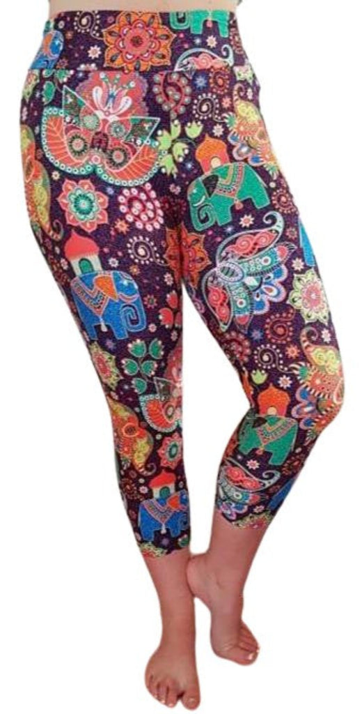 Love Nelli Buttery Soft Leggings With Colourful Mandala & Elephants