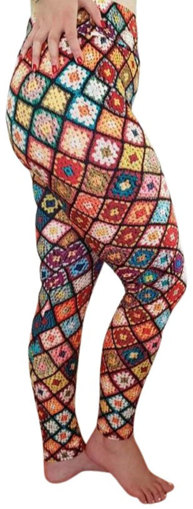Love Nelli Buttery Soft Leggings With Crochet Look  Granny Square