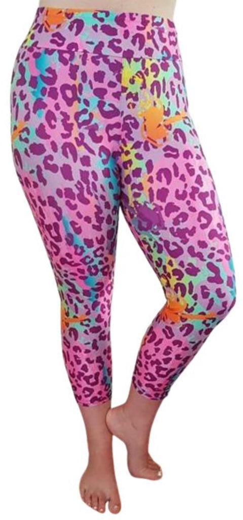 Love Nelli Buttery Soft Leggings With Rainbow Leopard Print