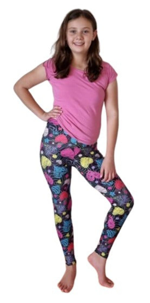 Love Nelli Kids Buttery Soft Leggings With Scribbled Hearts