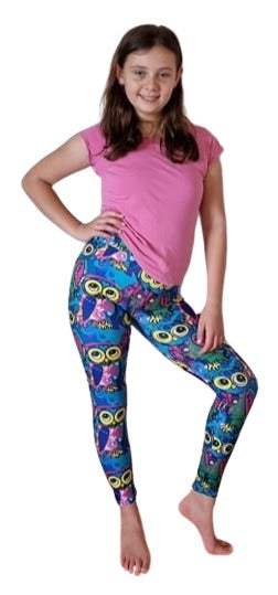 Love Nelli Kids Buttery Soft Leggings With Colourful Owls