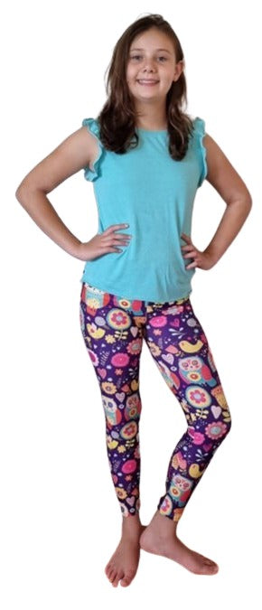 Love Nelli Kids Buttery Soft Leggings With Pretty Owl 