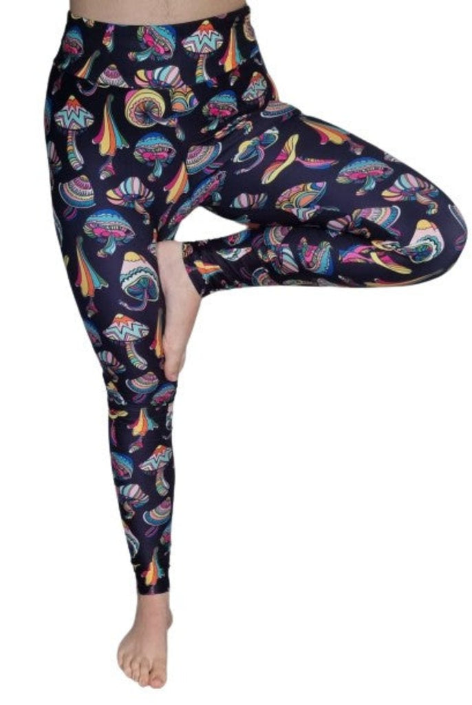 Love Nelli Buttery Soft Leggings With Colourful Mushrooms