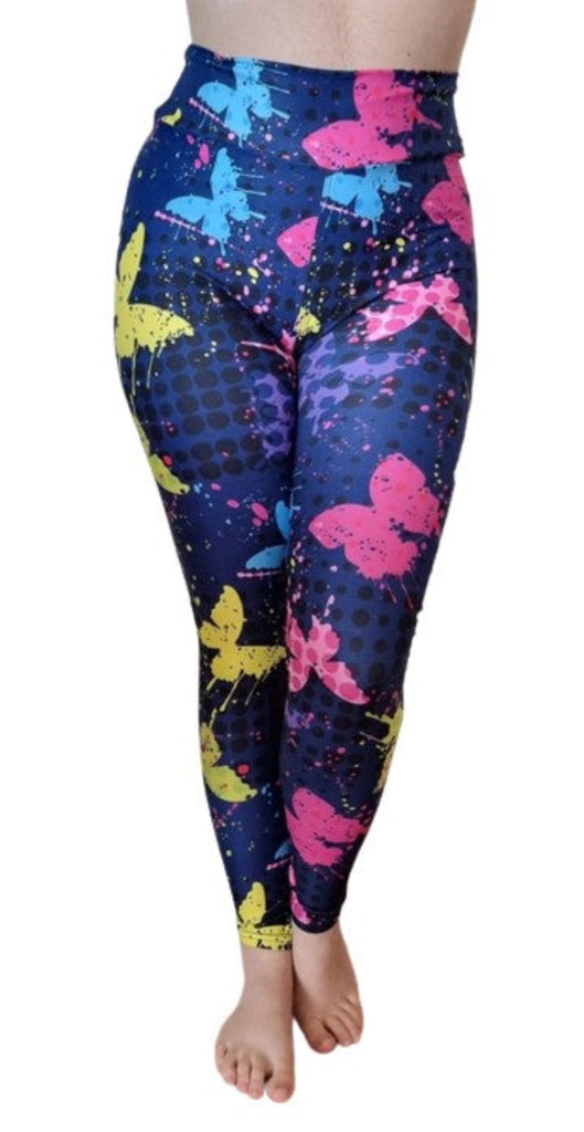 Love Nelli Buttery Soft Leggings With Paint Look Butterflies