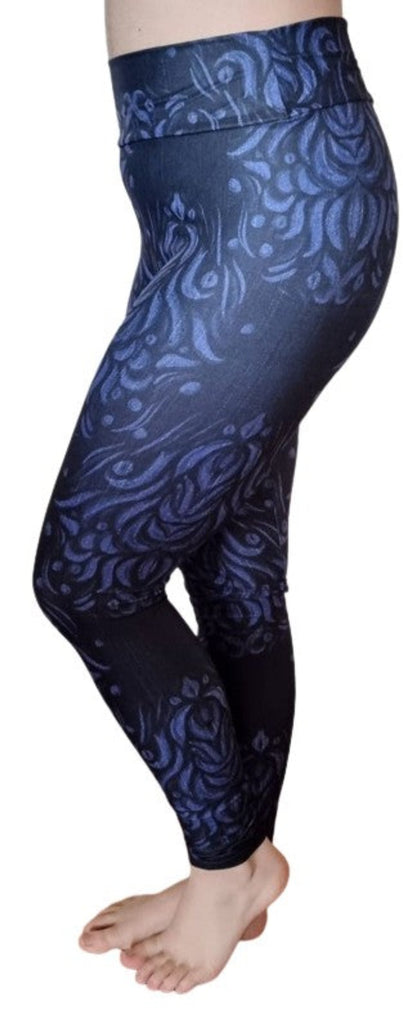 Love Nelli Buttery Soft Leggings With Midnight & Floral Pattern