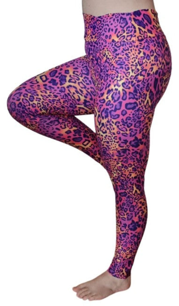 Love Nelli Buttery Soft Leggings With Purple Leopard Print