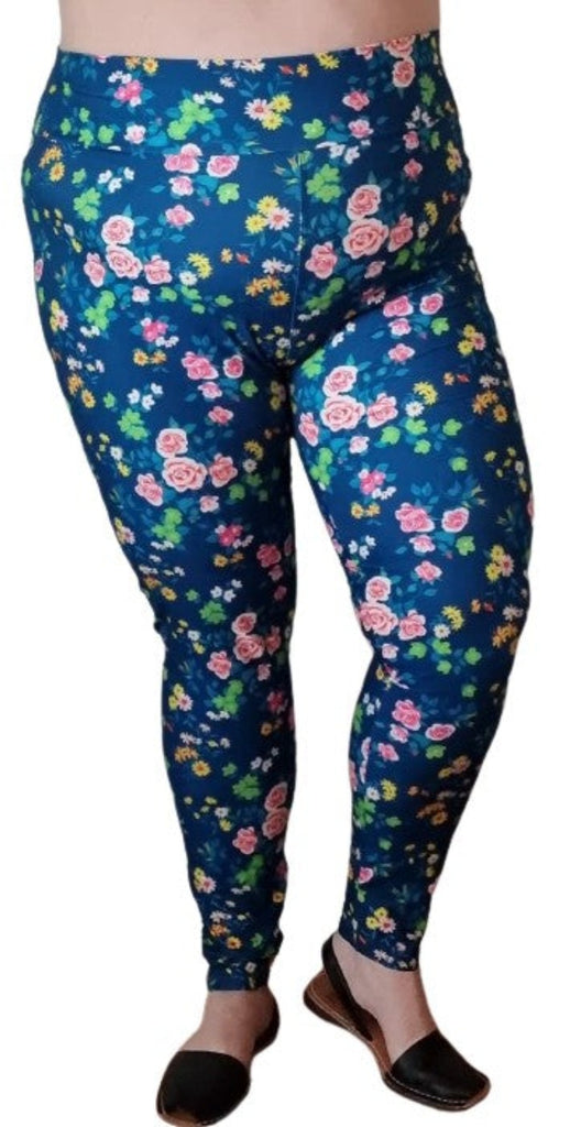 Love Nelli Buttery Soft Leggings With Small Colourful Flowers
