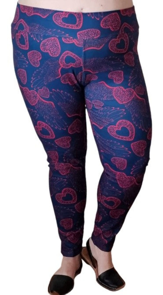 Love Nelli Buttery Soft Leggings Navy With Hearts