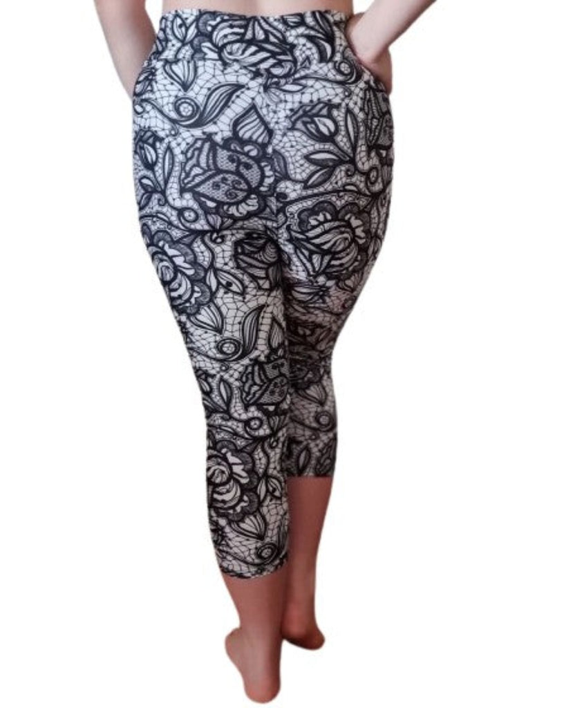 Love Nelli Buttery Soft Leggings With Black & White Flowers