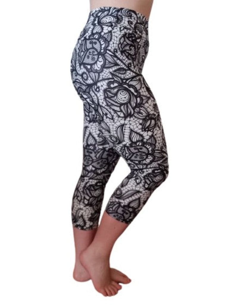 Love Nelli Buttery Soft Leggings With Black & White Flowers
