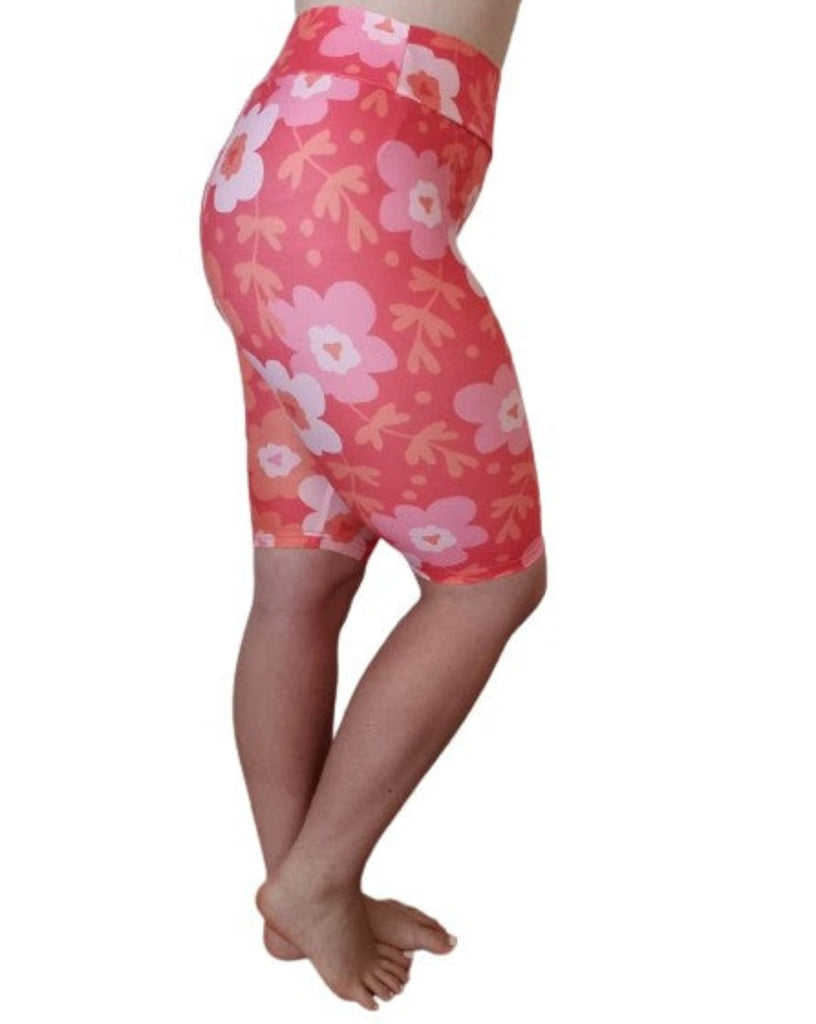 Love Nelli Buttery Soft Bike Shorts With Pink Flower