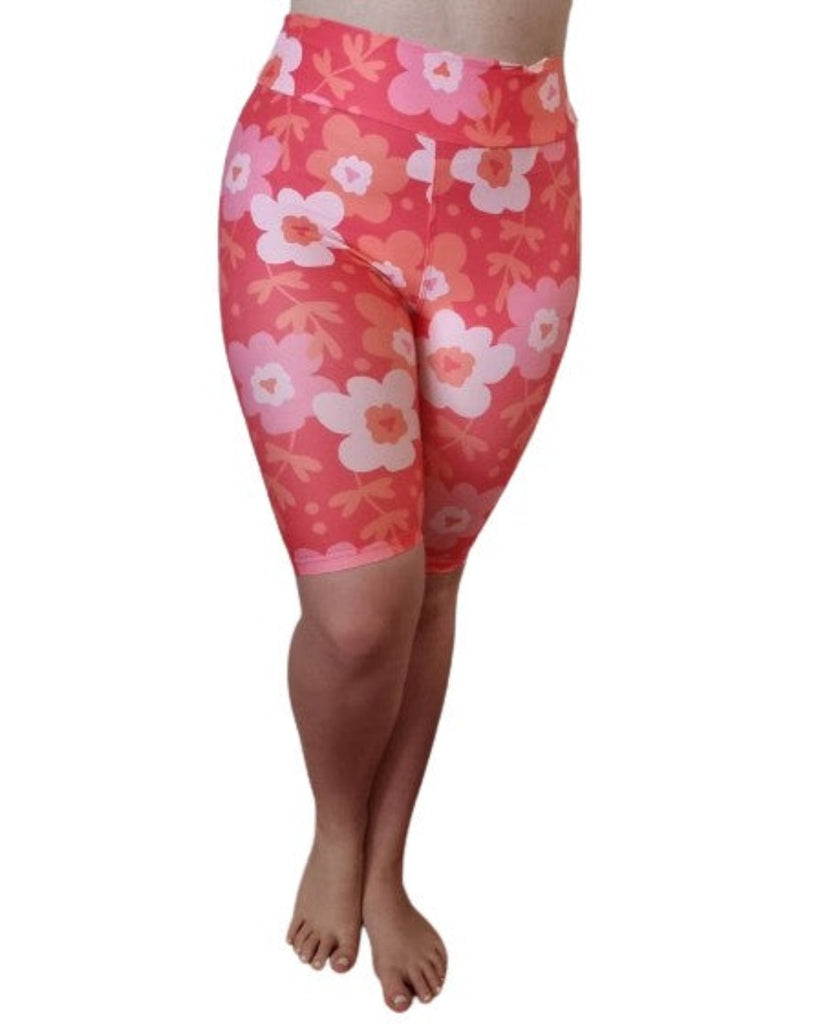 Love Nelli Buttery Soft Bike Shorts With Pink Flower